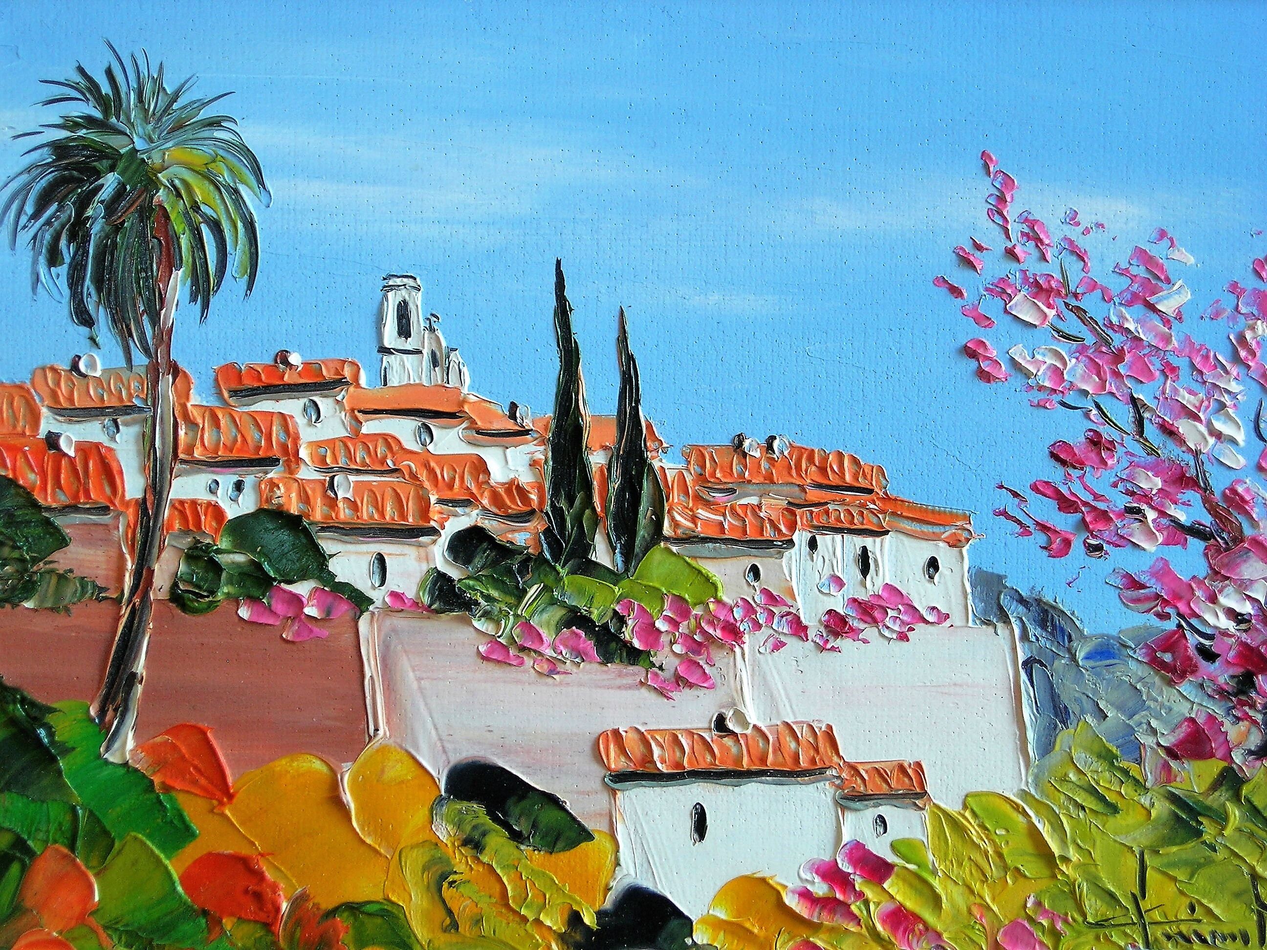 Mediterranean Landscape Oil on canvas (XXth)