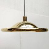 Postmodern Italian vintage brass suspension UFO model S-481 by Luci Italia, 1970s.