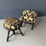 Small black round-cushionstool