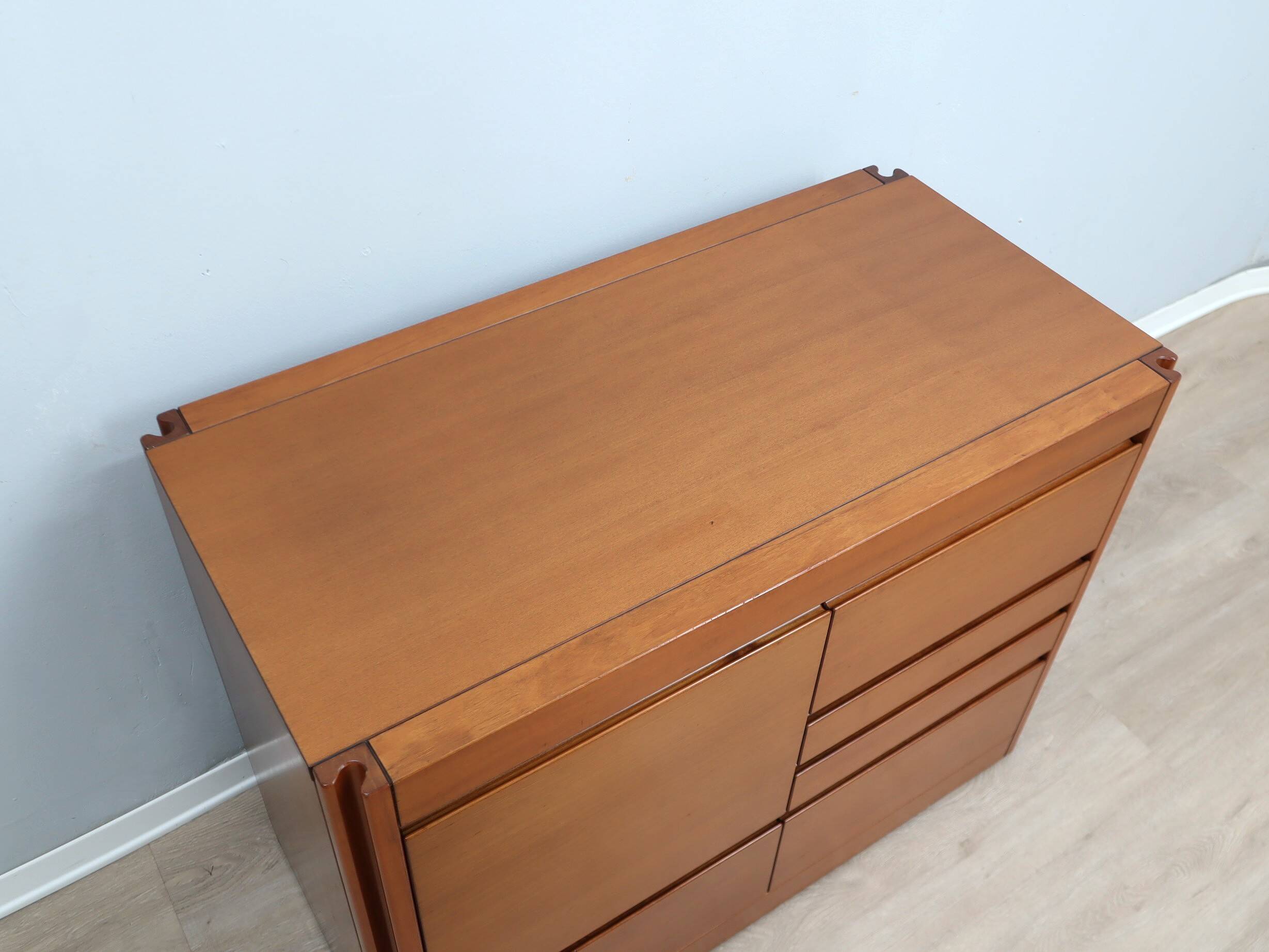 1970s Italian walnut Angelo Mangiarotti 4D series cabinet bar