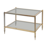 Gold brass and glass coffee table
