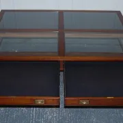 Very Large Coffee Table with Marquetry Glass Panels by Kennedy Harrods