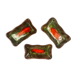 Set of 3 empty pocket Vallauris, vintage 1970