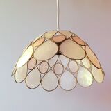 Mother-of-pearl and brass pendant light