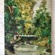 Tableau huile sur toile rivière vintage