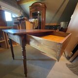 Walnut desk marquetry