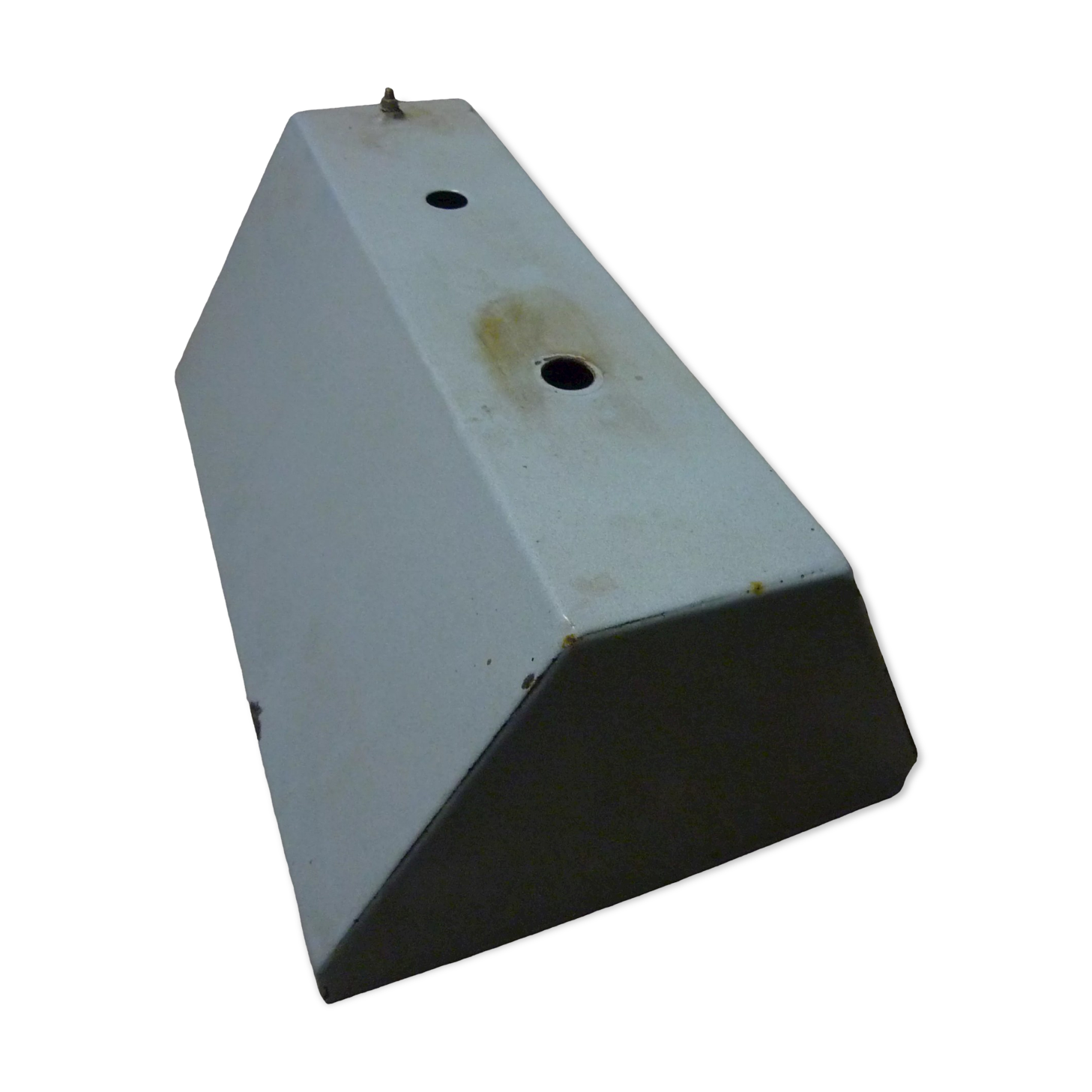 Industrial suspension in enamelled folded metal, vintage 60s