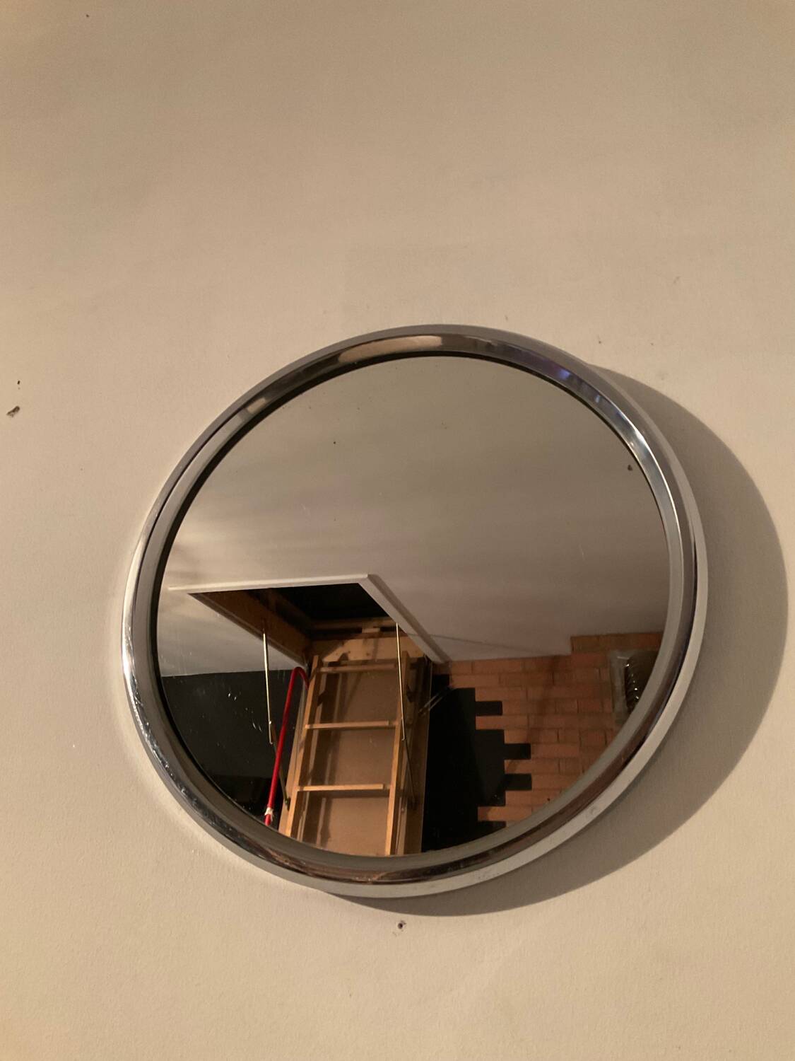 Vintage stainless steel mirror from the 50s and 60s