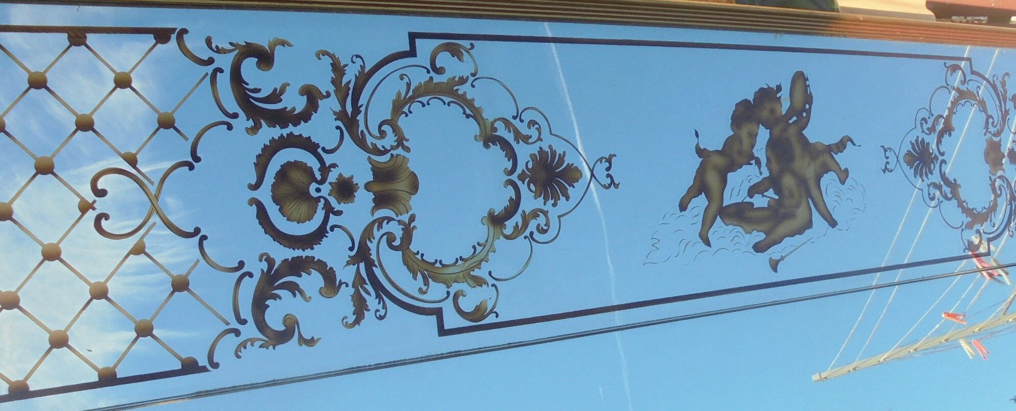 Large mirror type brasserie 202x102cm