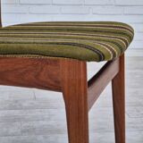 1960s, set of 4 Danish dinning chairs, solid teak wood, original condition.