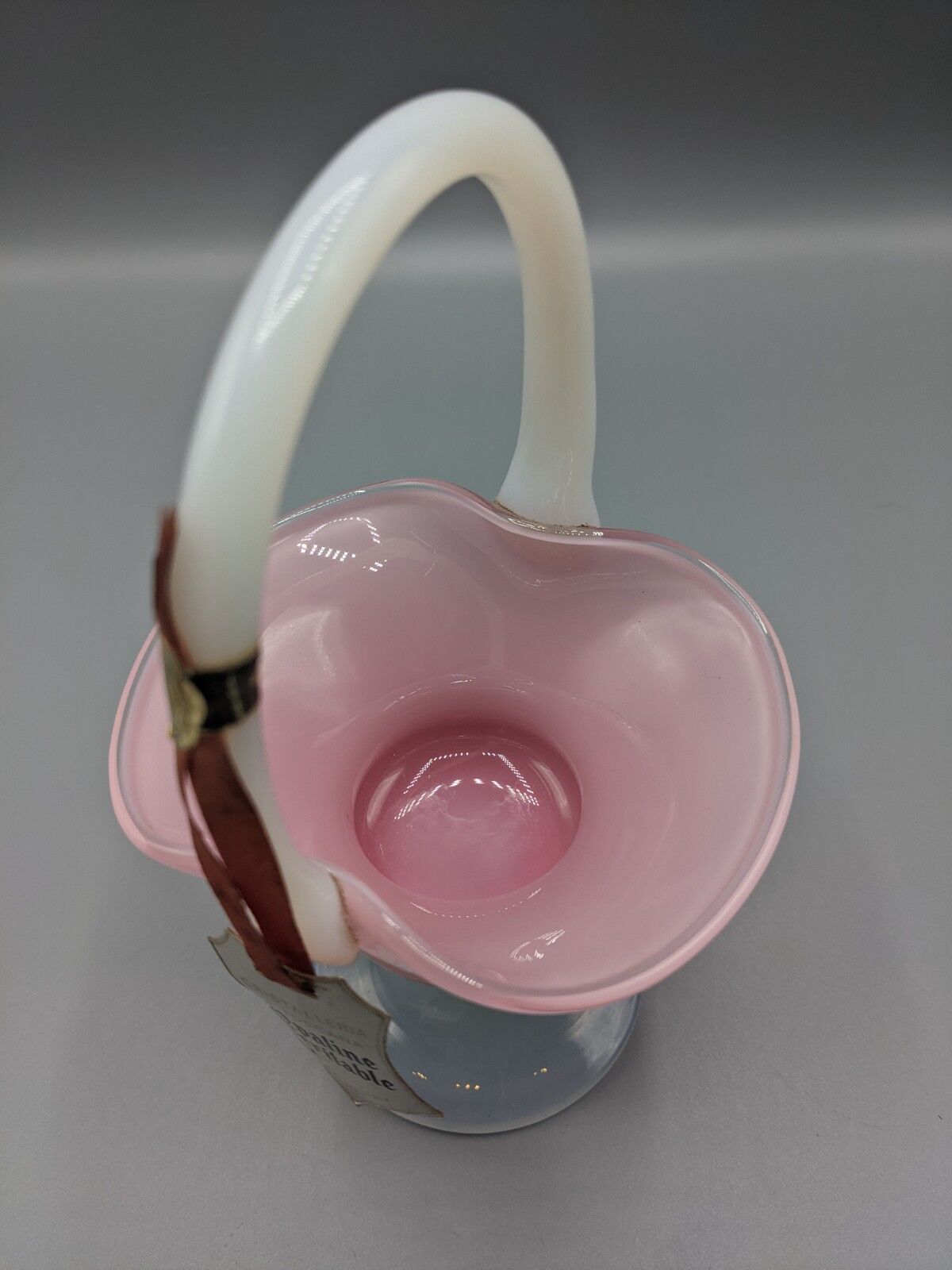 opaline basket, candy pink from Cristaleria La Toscana - H: 20cm