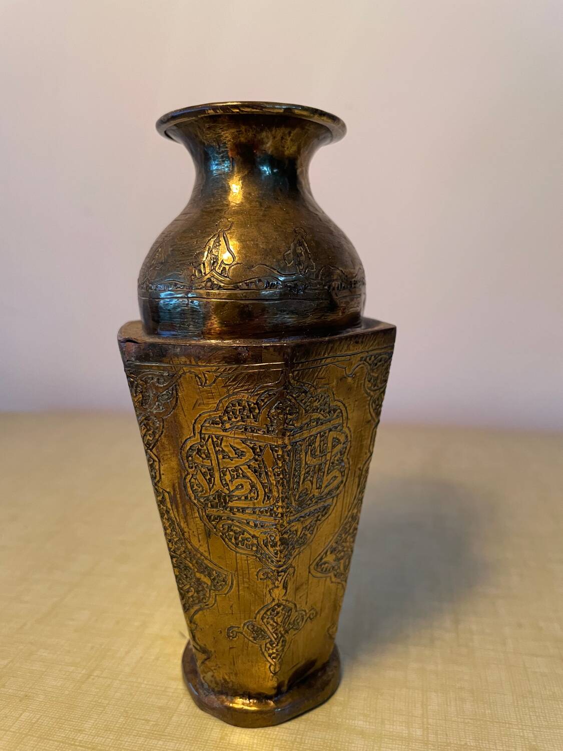 Old brass vase