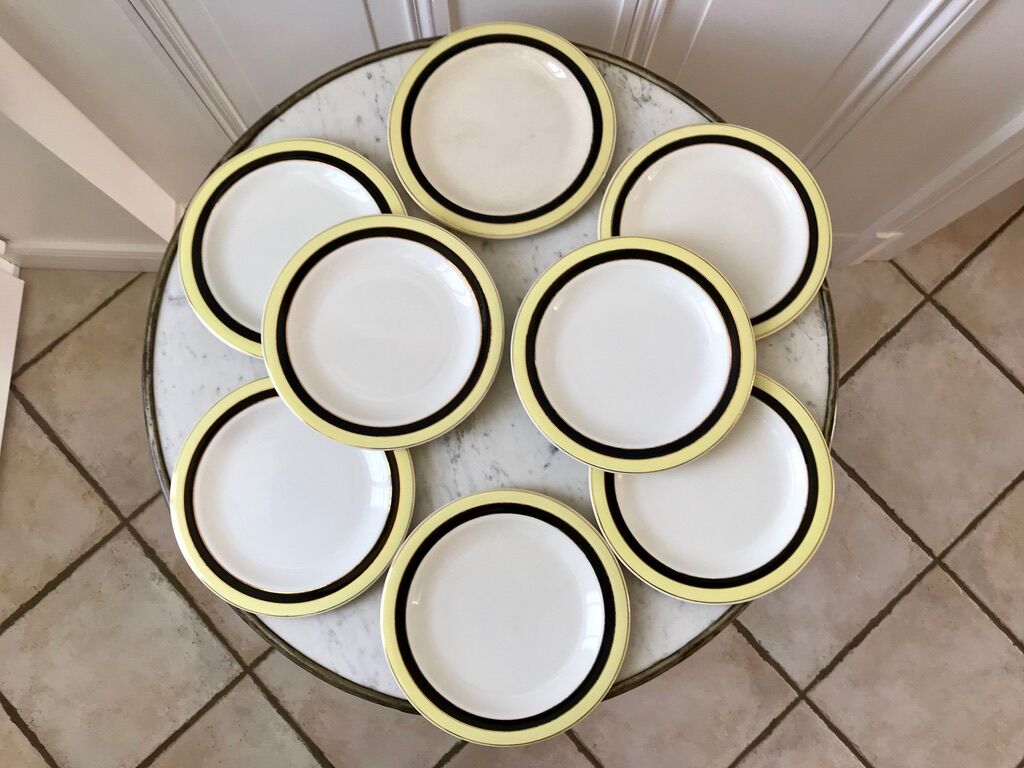 Set of 9 dessert plates salins "texas" 50s