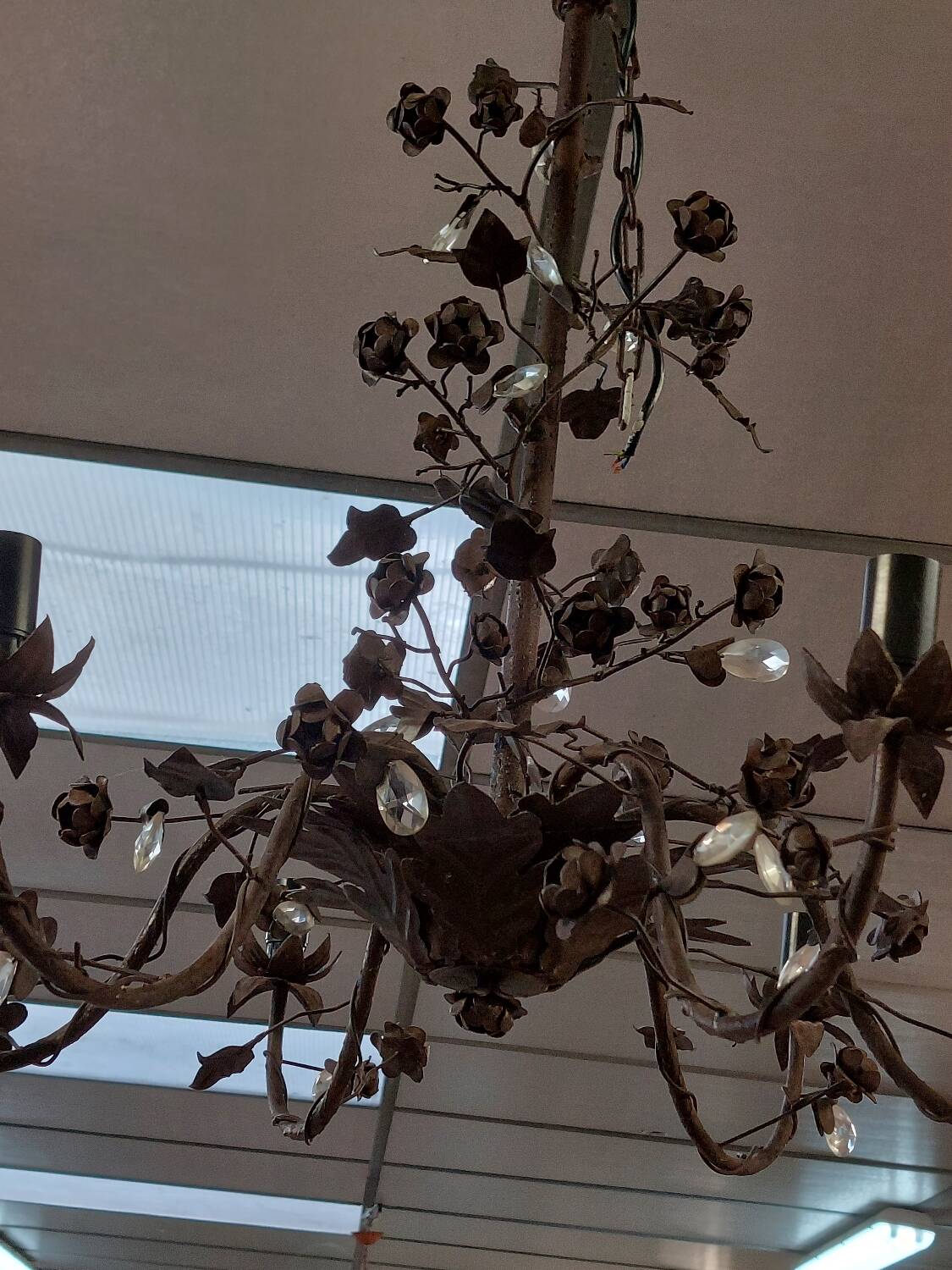 Black flower decor chandelier 6 lights