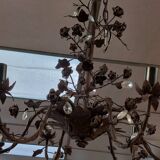 Black flower decor chandelier 6 lights