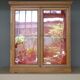 English window painted waxed wood
