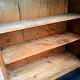 Vintage wooden wall display cabinet, chalet country design.