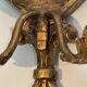 Important Pair of Gilded Carved Wood Wall Lights with Crystal Garlands