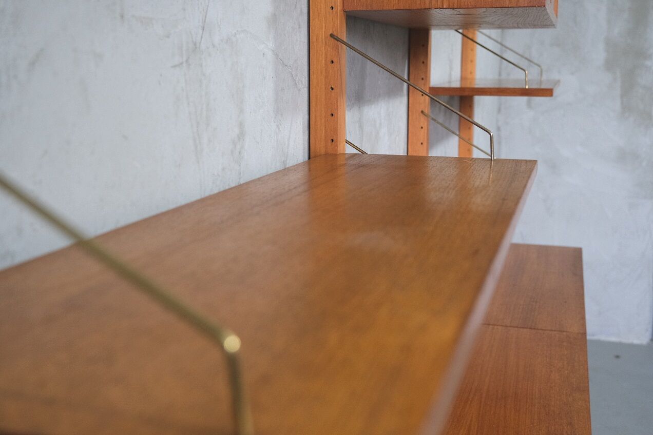 Mid-Century Modular Free Standing  Teak Wall Unit by Kjell Riise for Brodrene Jatogs, Norway, 1960s