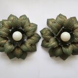 Paire d'appliques fleurs italiennes vintage