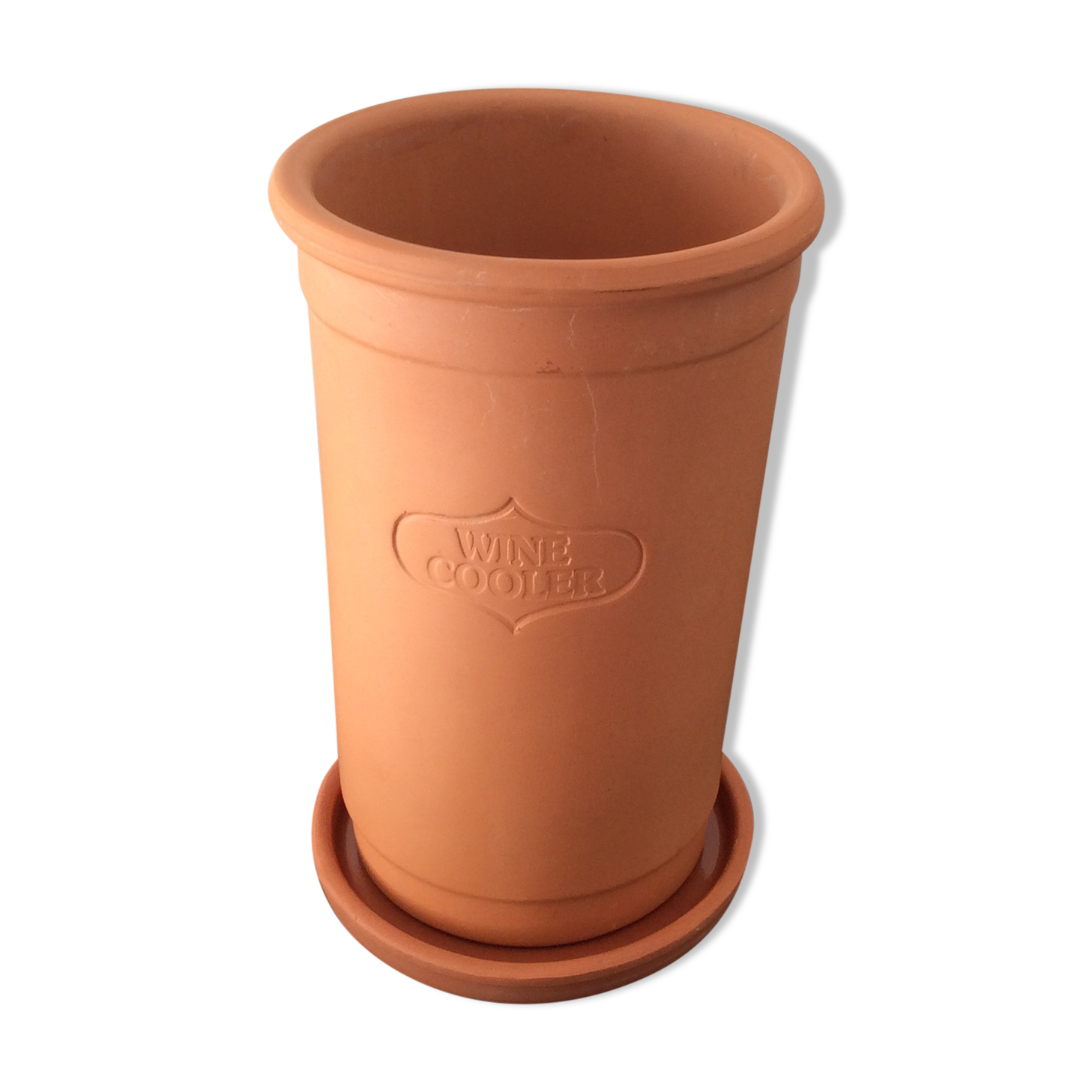 Wine cooler with terracotta saucer