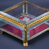 Jewelry box 1900 in beveled glass and brass