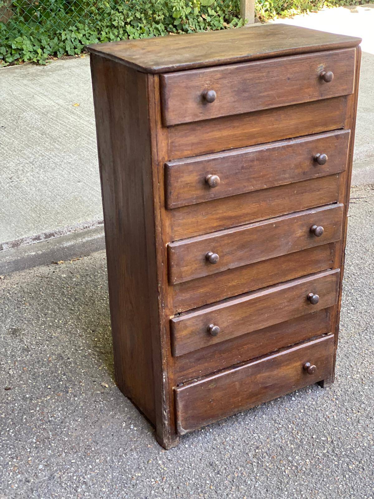 1960s Art Deco chest of drawers in dark wood