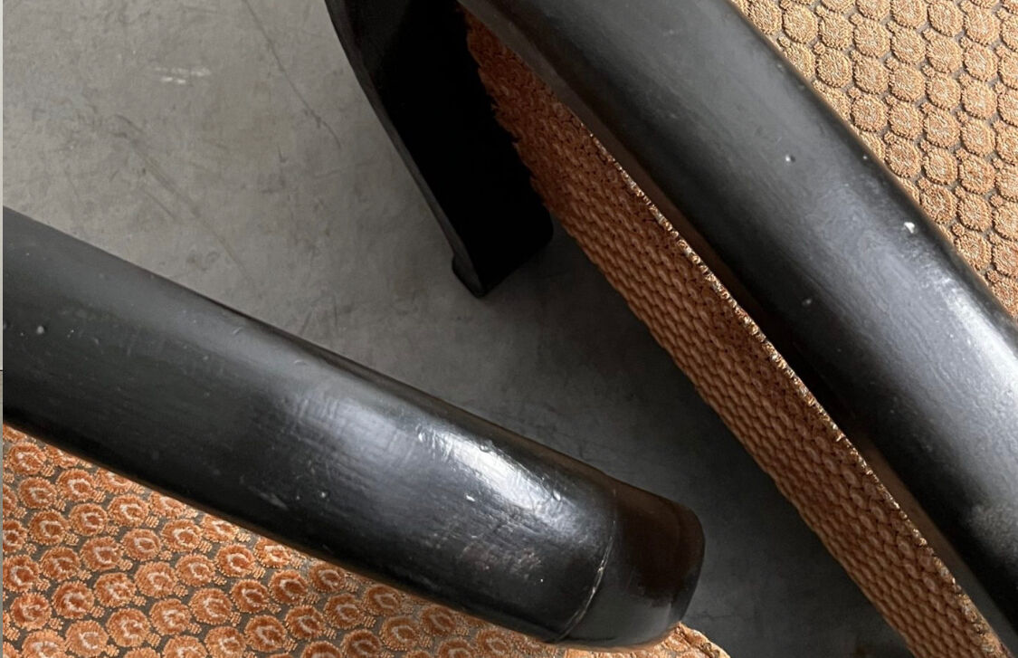 Pair of art deco velvet armchairs