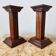 Pair of vintage oak wood candlesticks in Art Deco style