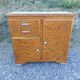 Mado buffet, asymmetrical doors, metal, floral top, vintage