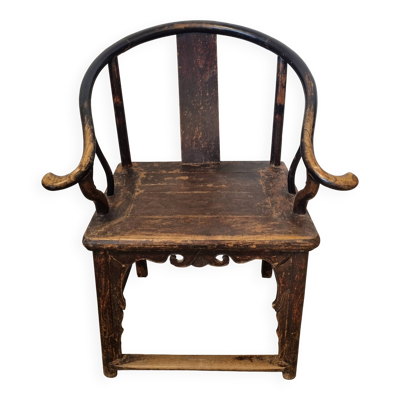 Fauteuil Chinois Traditionnel ''Fer à Cheval'' (Quanyi) – Patine Ancienne