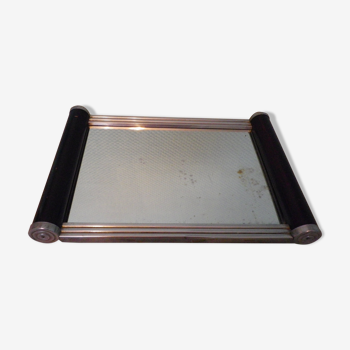 Mirror art deco tray in metal, wood 60