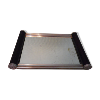 Mirror art deco tray in metal, wood 60