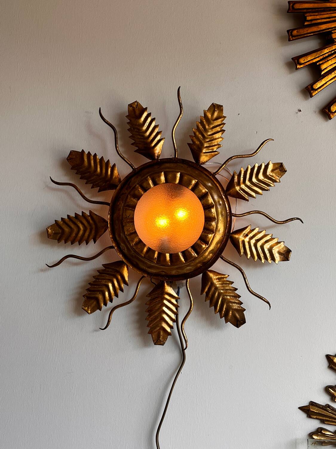 Mid Century Sunburst Wall scone Ceiling light