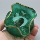 old small frosted glass ball vase floral art nouveau decor legras mont