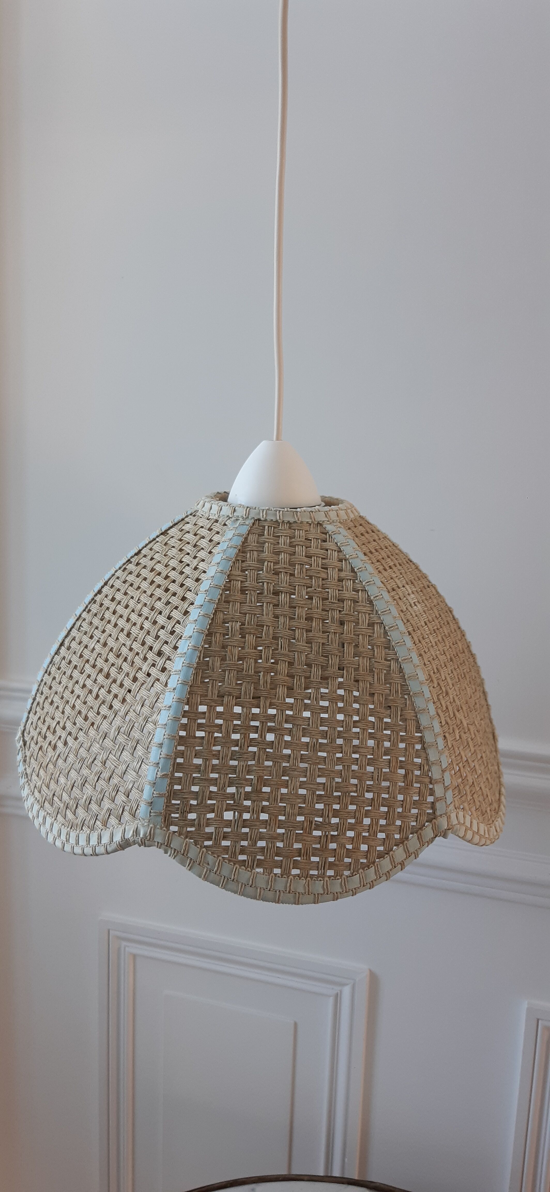 Wicker suspension flowers cannage tulip 70s