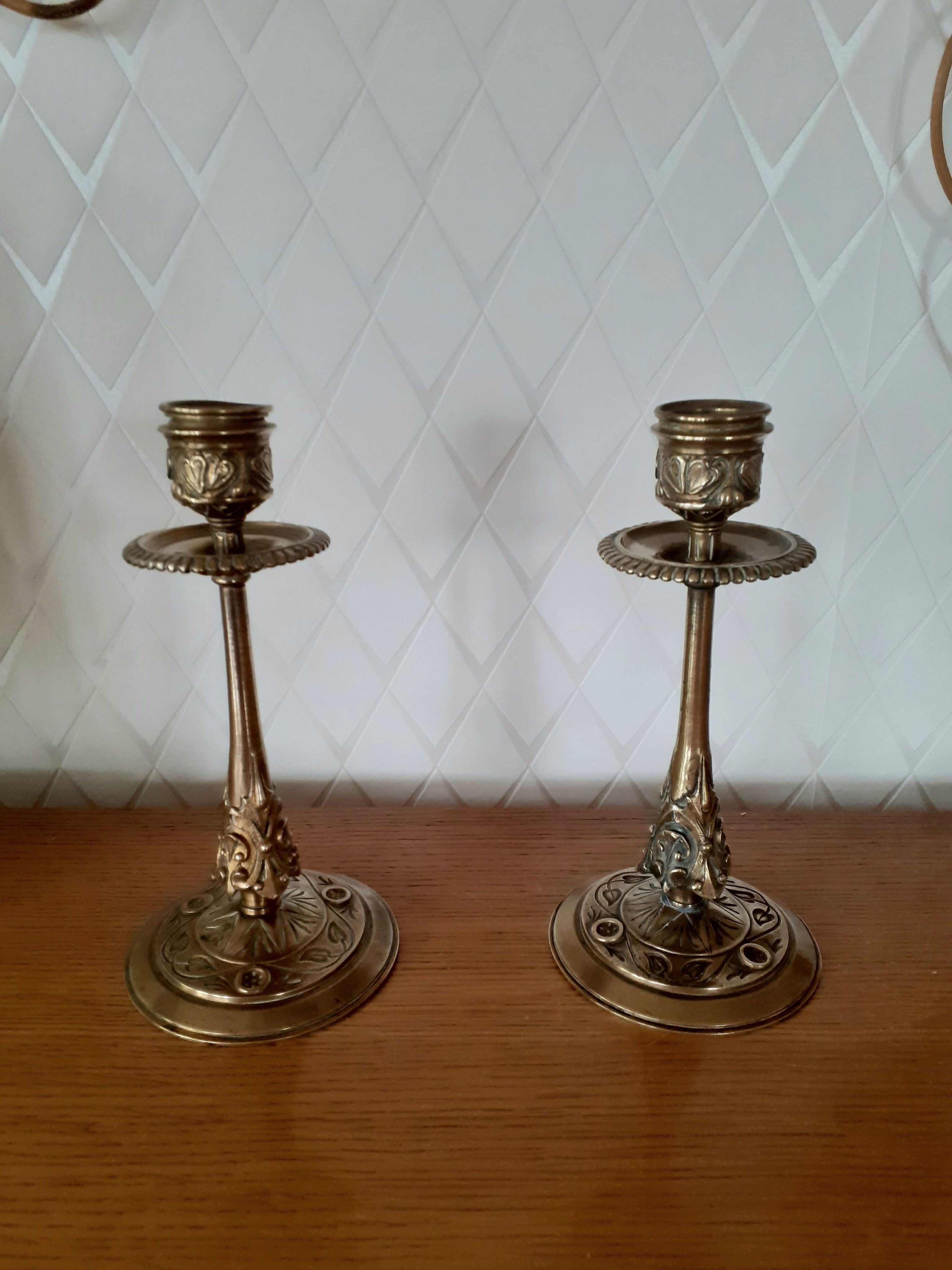 Pair of antique candle holders
