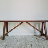 Old wooden country farmhouse bench