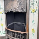 Open cast iron fireplace, Art Nouveau style
