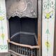 Open cast iron fireplace, Art Nouveau style