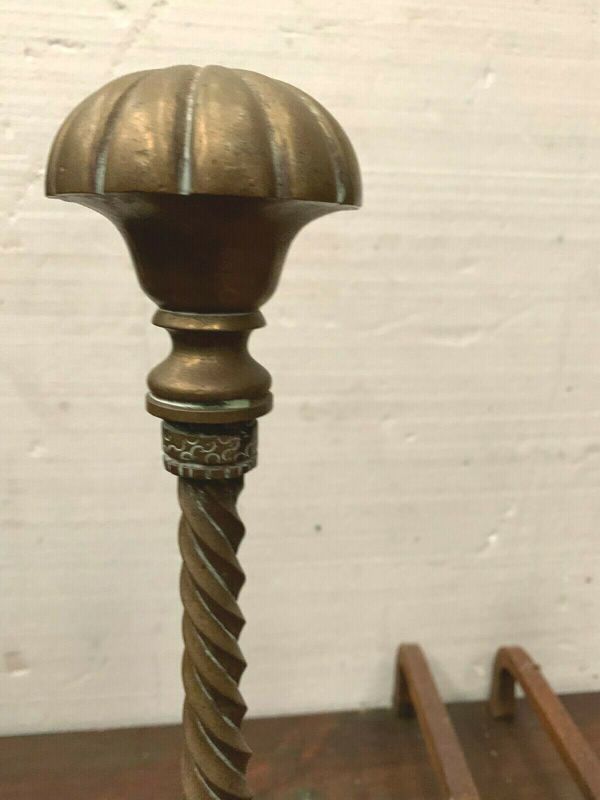 Paire de chenets en bronze ciselé XX siècle