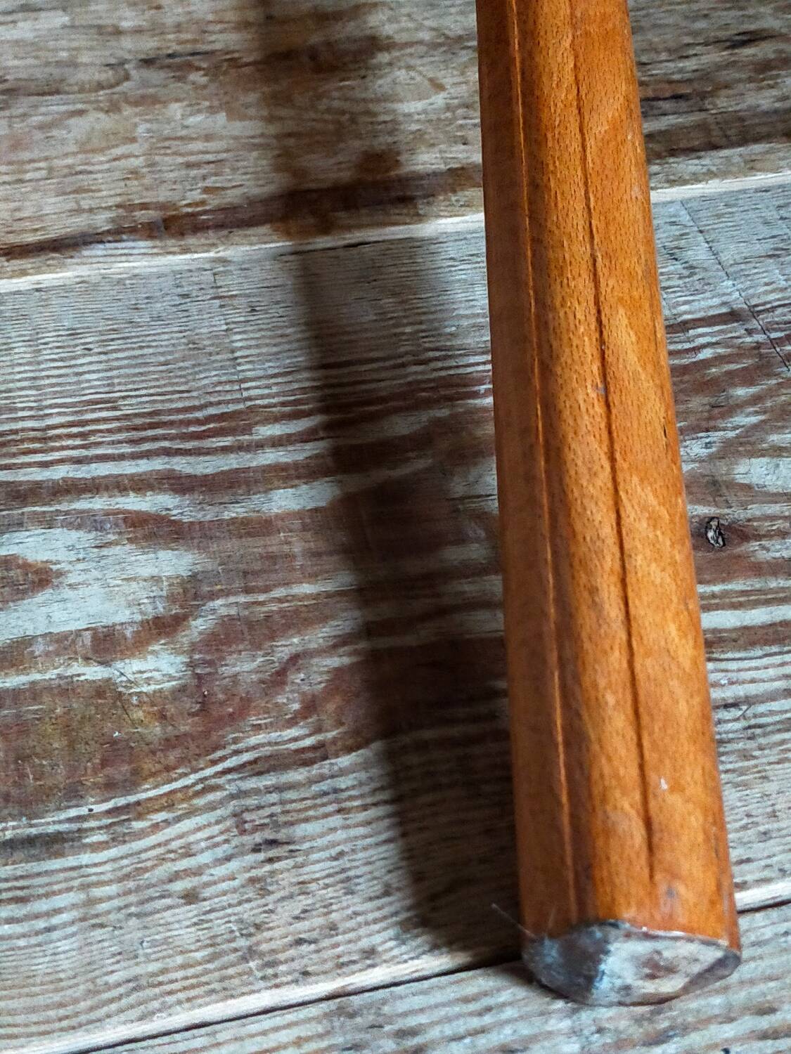 Solid wood tripod stool from the 50s