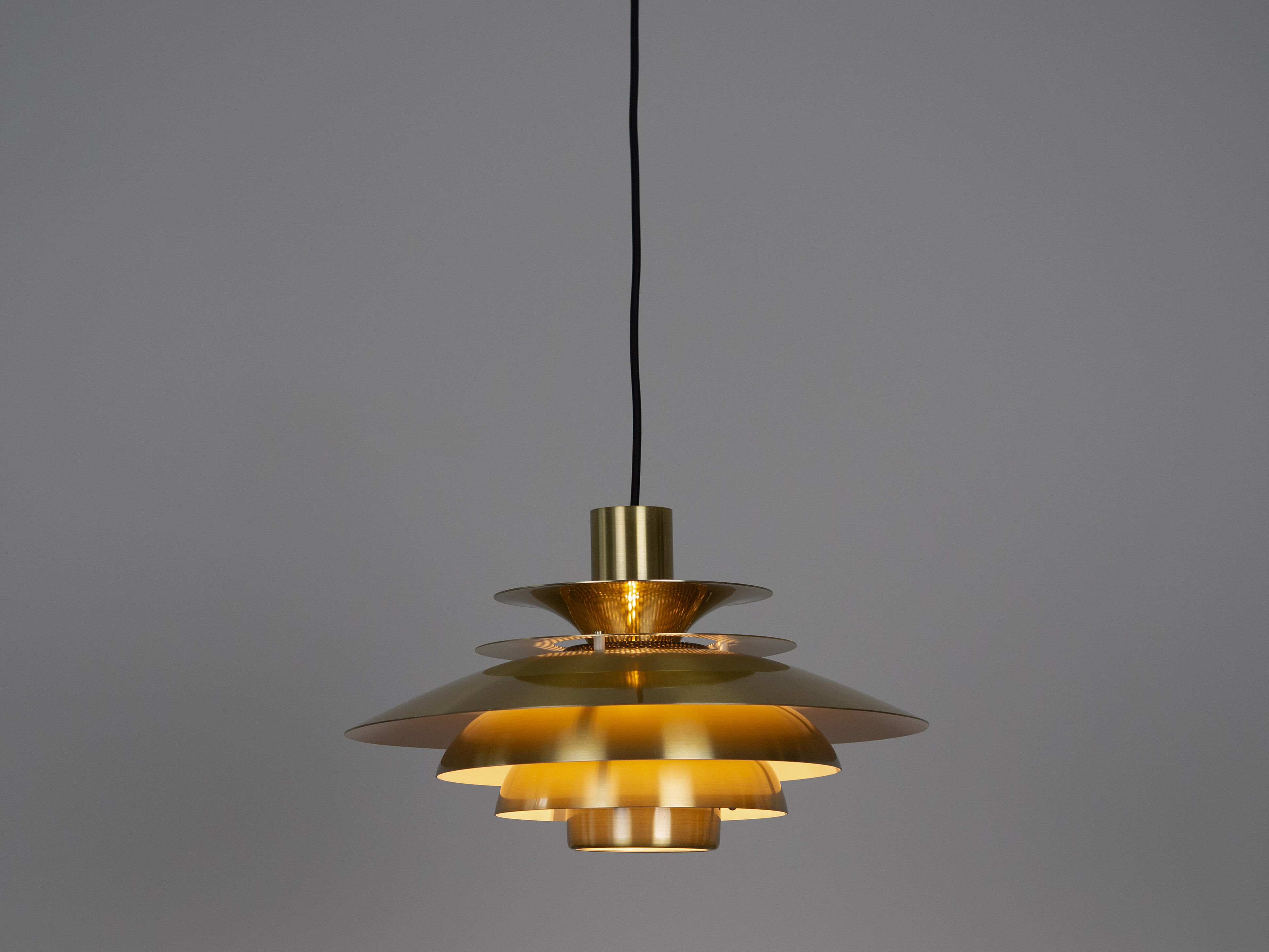 Vintage Danish pendant lamp Verona by Kurt Wiborg, Jeka, 1980s.