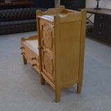 Oak entrance cabinet by Guillerme and Chambron 1960