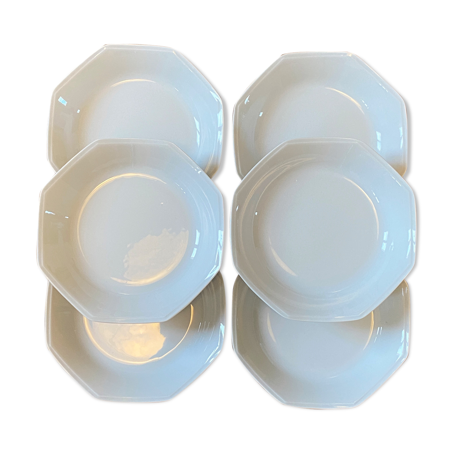 6 hollow plates in Limoges porcelain