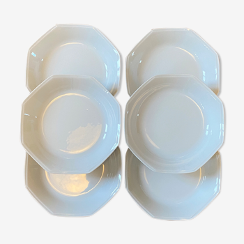 6 hollow plates in Limoges porcelain