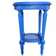 Table d'appoint ronde vintage en bois bleu / guéridon / support