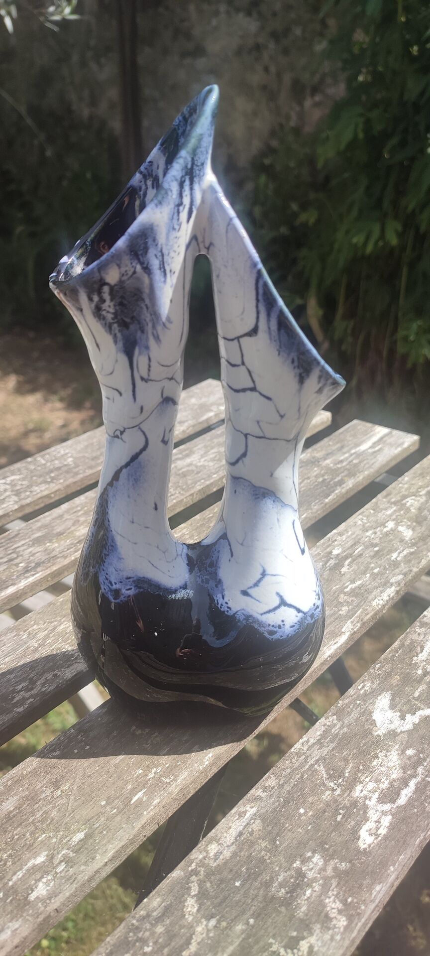Sculptural ceramic vase Alpho (Alphonse Mouton) 24 cm