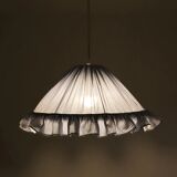 Conical suspension with fine stripes and Emilia "marina" shade.