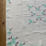 Nappe à thé brodée vintage et serviettes